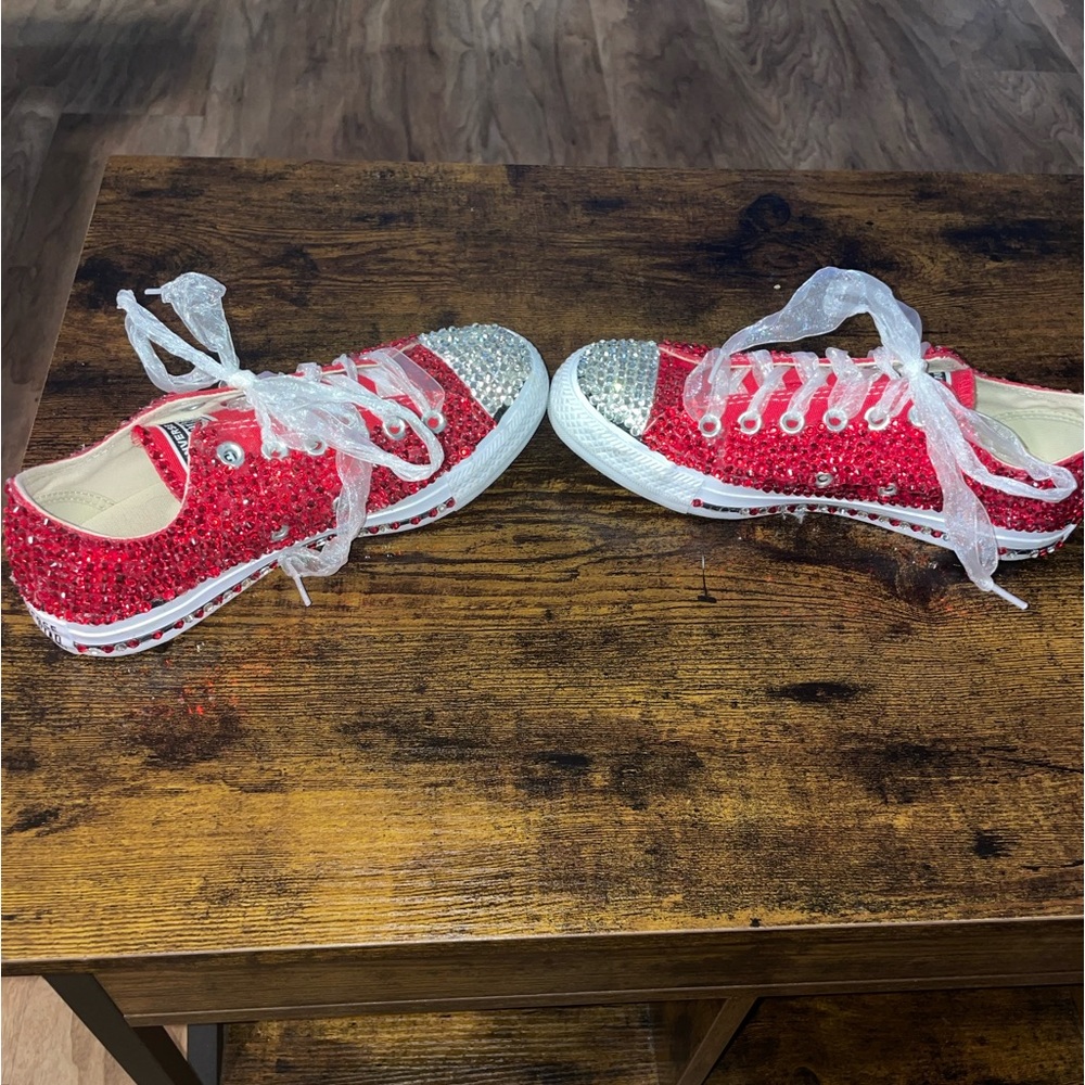 custom made red blinged-out converse - Picture 7 of 9